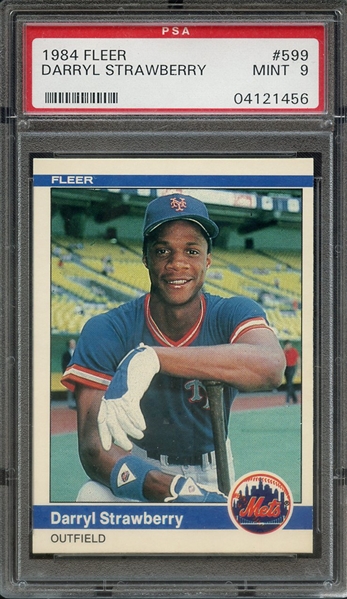 1984 FLEER 599 DARRYL STRAWBERRY PSA MINT 9