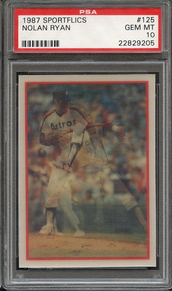 1987 SPORTFLICS 125 NOLAN RYAN 1986 COPYRIGHT PSA GEM MT 10