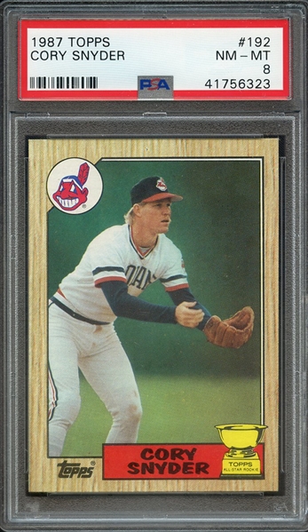 1987 TOPPS 192 CORY SNYDER PSA NM-MT 8