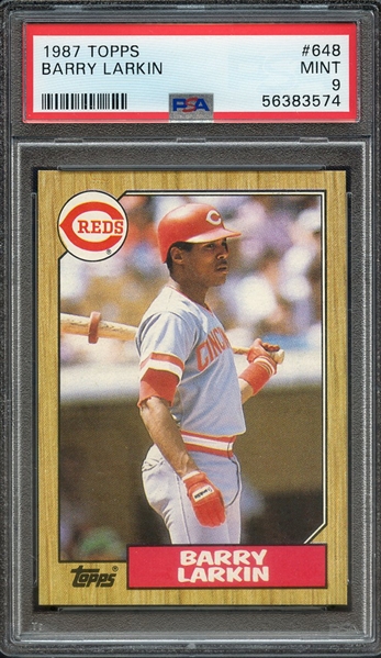 1987 TOPPS 648 BARRY LARKIN PSA MINT 9