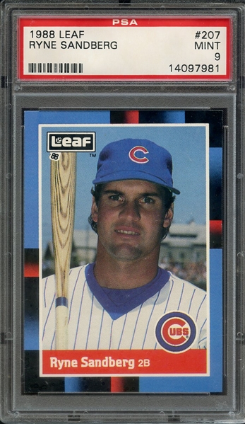 1988 LEAF 207 RYNE SANDBERG PSA MINT 9