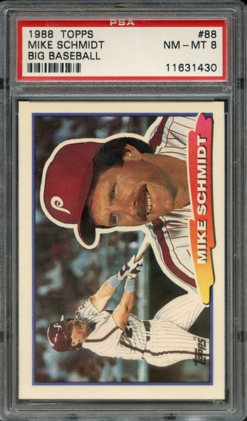 1988 TOPPS BIG BASEBALL 88 MIKE SCHMIDT BIG BASEBALL PSA NM-MT 8