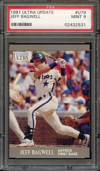 1991 ULTRA UPDATE U-79 JEFF BAGWELL PSA MINT 9