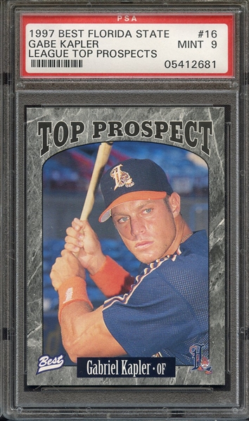 1997 BEST FLORIDA STATE LEAGUE LEAGUE TOP PROSPECTS 16 GABE KAPLER LEAGUE TOP PROSPECTS PSA MINT 9