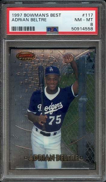 1997 BOWMAN'S BEST 117 ADRIAN BELTRE PSA NM-MT 8