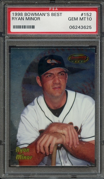 1998 BOWMAN'S BEST 152 RYAN MINOR PSA GEM MT 10