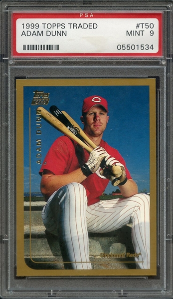 1999 TOPPS TRADED T50 ADAM DUNN PSA MINT 9