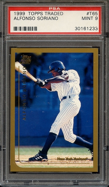 1999 TOPPS TRADED T65 ALFONSO SORIANO PSA MINT 9