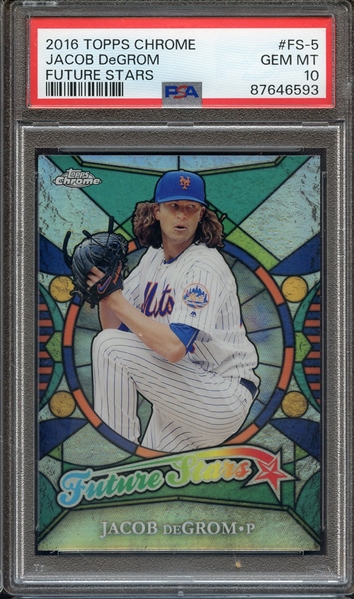 2016 TOPPS CHROME FUTURE STARS FS-5 JACOB DeGROM FUTURE STARS PSA GEM MT 10