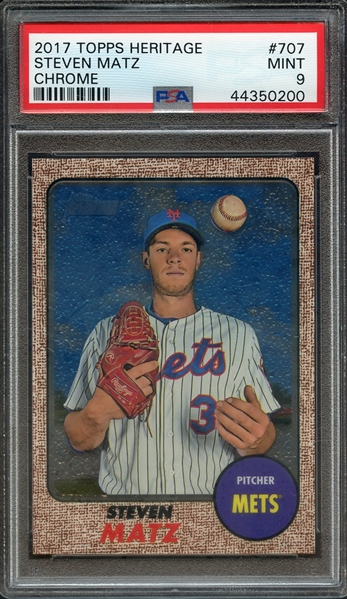 2017 TOPPS HERITAGE 707 STEVEN MATZ CHROME PSA MINT 9