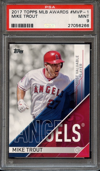 2017 TOPPS MLB AWARDS MVP-1 MIKE TROUT PSA MINT 9