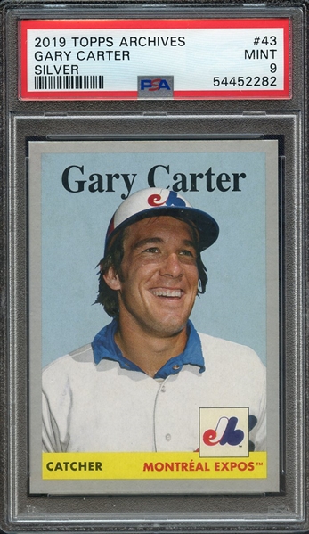 2019 TOPPS ARCHIVES 43 GARY CARTER SILVER PSA MINT 9