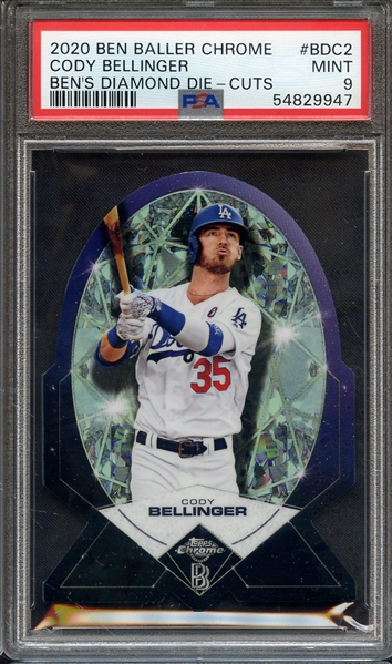 2020 BEN BALLER CHROME BEN'S DIAMOND DIE-CUTS BDC2 CODY BELLINGER BEN'S DIAMOND DIE-CUTS PSA MINT 9