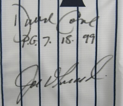 David Cone Joe Girardi Signed Auto Autograph Nike Yankees Jersey w/ Insc JSA Witness COA