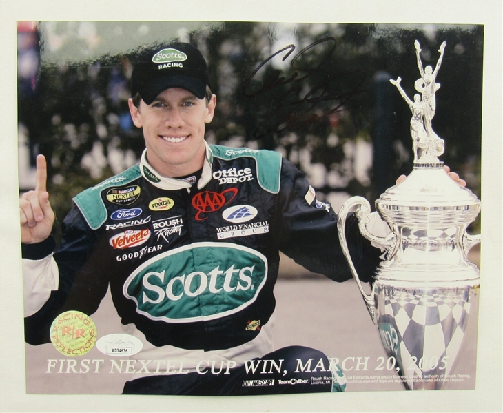 Carl Edwards Signed Auto Autograph 8x10 Photo JSA AD34636