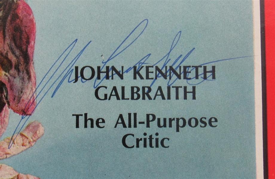 John Kenneth Galbraith Signed Auto Autograph Time Magazine Cut Cover 2/16/68 JSA AE26273