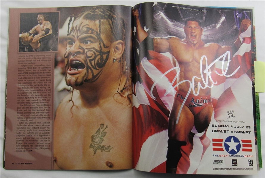 Shawn Michaels Batista John Cena Carlito Maria Kanellis Signed WWE WWF Magazine July 2006 JSA UU73765