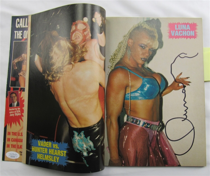 Luna Sabu Rey Mysterio Signed WWE WWF Magazine Fall 1998 JSA UU73777