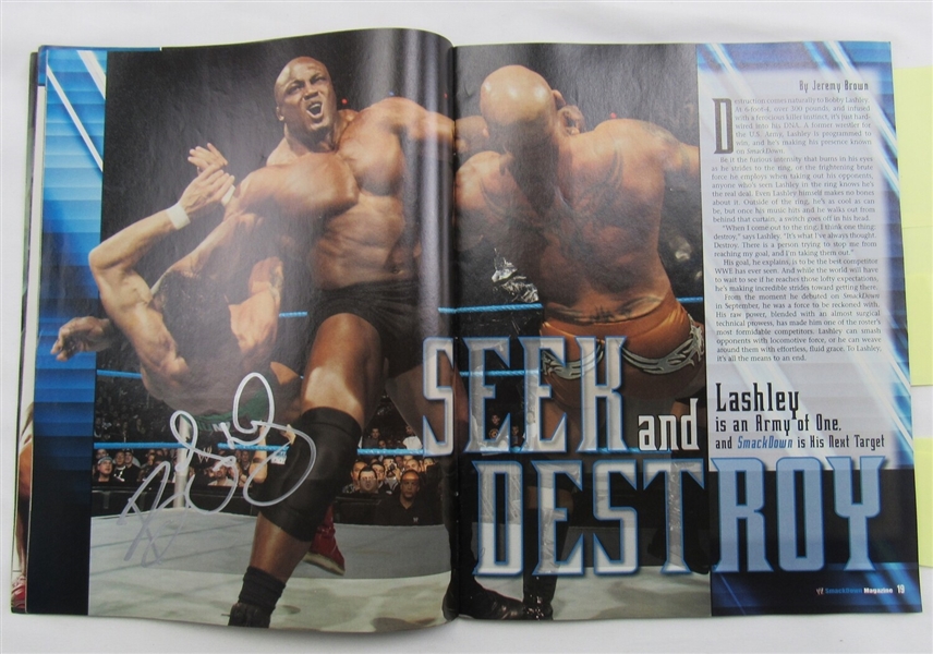 Bobby Lashley John Cena Batista +4 Signed WWE WWF Magazine January 2006 JSA UU73685