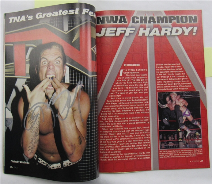 Batista Rey Mysterio Jeff Hardy Melina Signed WWE WWF Magazine April 2005 JSA UU73732