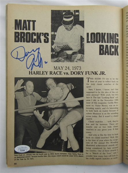 Dory Funk Jr Signed Auto Autograph The Wrestler Magazine Issue January 1986 JSA TT37994