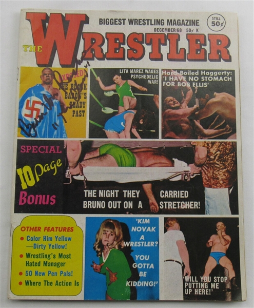 Baron Von Raschke Signed Auto Autograph The Wrestler Magazine Issue December 1968 JSA TT80113