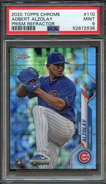 2020 TOPPS CHROME 110 ADBERT ALZOLAY PRISM REFRACTOR PSA MINT 9