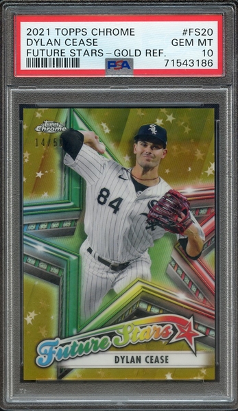 2021 TOPPS CHROME FUTURE STARS FS20 DYLAN CEASE FUTURE STARS-GOLD REF. PSA GEM MT 10