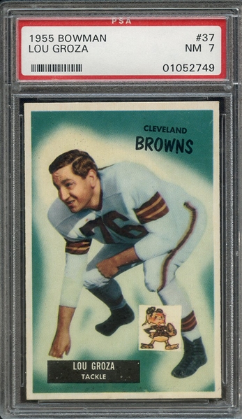 1955 BOWMAN 37 LOU GROZA PSA NM 7