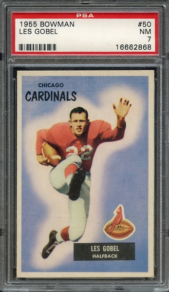 1955 BOWMAN 50 LES GOBEL PSA NM 7