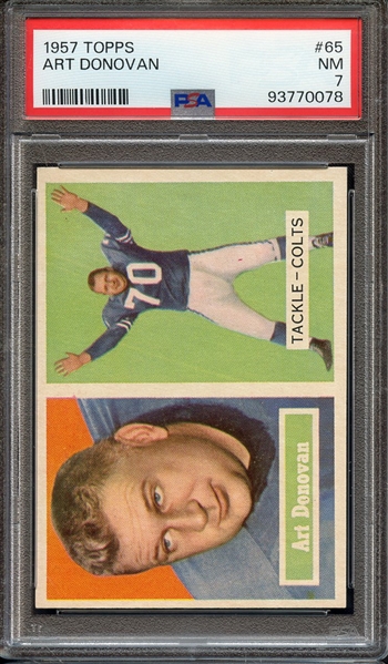 1957 TOPPS 65 ART DONOVAN PSA NM 7