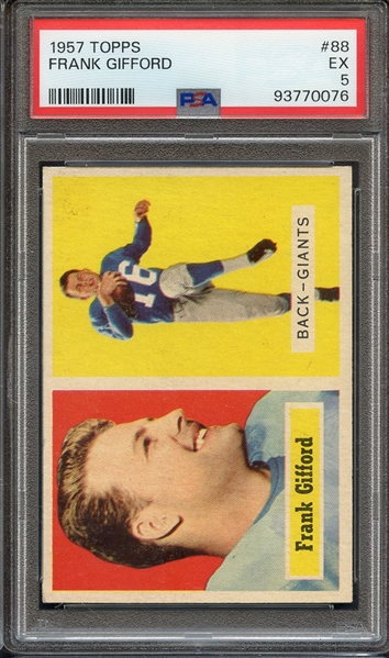 1957 TOPPS 88 FRANK GIFFORD PSA EX 5