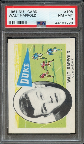 1961 NU-CARD 108 WALT RAPPOLD PSA NM-MT 8