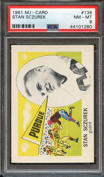 1961 NU-CARD 136 STAN SCZUREK PSA NM-MT 8