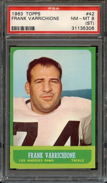 1963 TOPPS 42 FRANK VARRICHIONE PSA NM-MT 8 (ST)