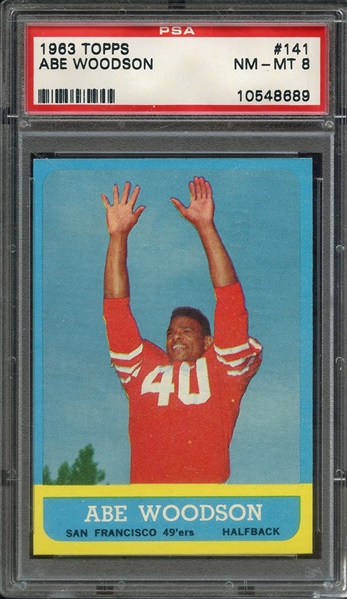 1963 TOPPS 141 ABE WOODSON PSA NM-MT 8