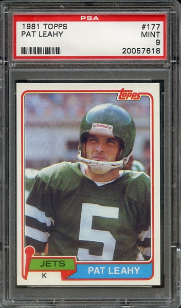 1981 TOPPS 177 PAT LEAHY PSA MINT 9