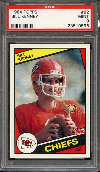 1984 TOPPS 92 BILL KENNEY PSA MINT 9