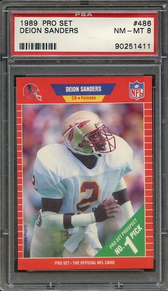 1989 PRO SET 486 DEION SANDERS PSA NM-MT 8