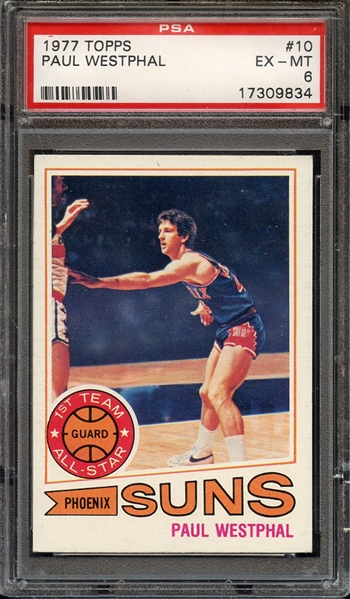 1977 TOPPS 10 PAUL WESTPHAL PSA EX-MT 6