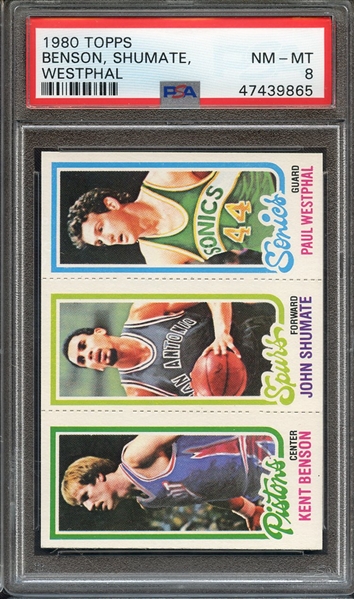 1980 TOPPS BENSON, SHUMATE, WESTPHAL PSA NM-MT 8