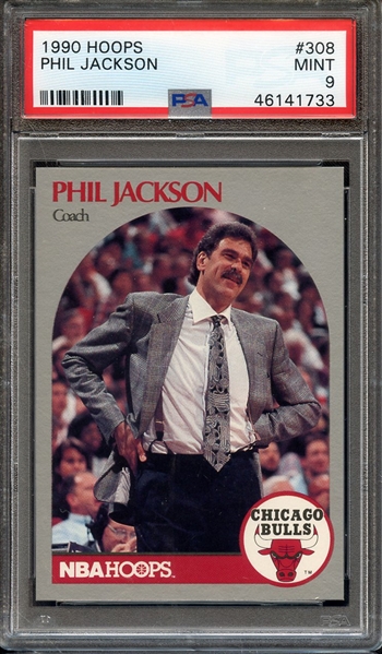 1990 HOOPS 308 PHIL JACKSON PSA MINT 9