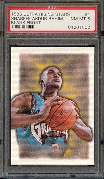 1996 ULTRA RISING STARS 1 SHAREEF ABDUR-RAHIM BLANK FRONT PSA NM-MT 8