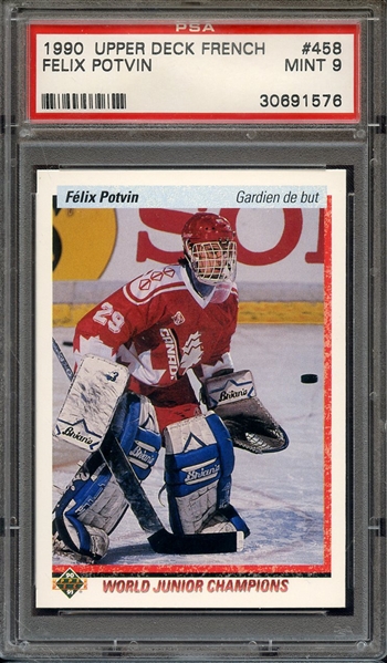 1990 UPPER DECK FRENCH 458 FELIX POTVIN PSA MINT 9