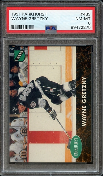 1991 PARKHURST 433 WAYNE GRETZKY PSA NM-MT 8