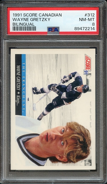 1991 SCORE CANADIAN 312 WAYNE GRETZKY BILINGUAL PSA NM-MT 8