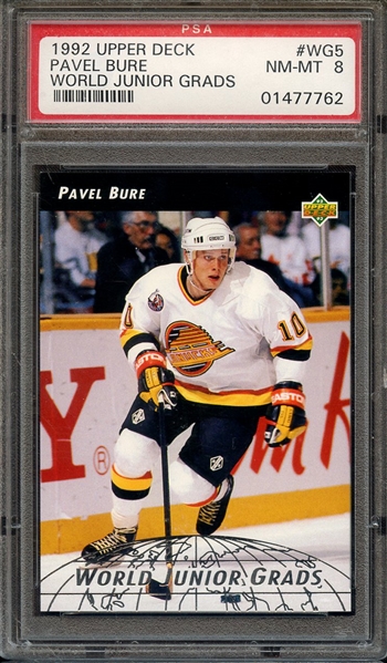 1992 UPPER DECK WORLD JUNIOR GRADS WG5 PAVEL BURE WORLD JUNIOR GRADS PSA NM-MT 8