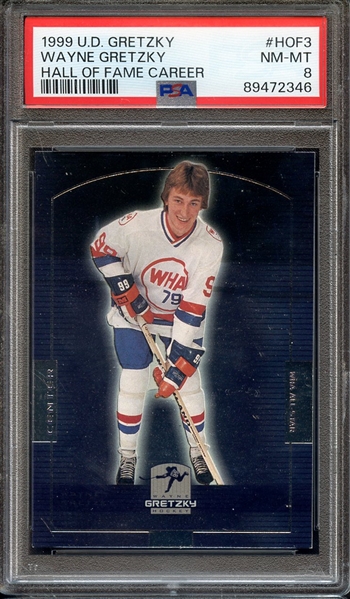 1999 HALL OF FAME CAREER HOF3 WAYNE GRETZKY HALL OF FAME CAREER PSA NM-MT 8