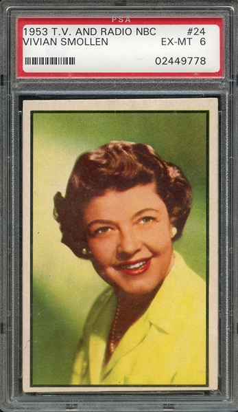 1953 T V & RADIO NBC 24 VIVIAN SMOLLEN PSA EX-MT 6