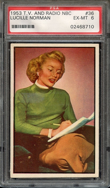 1953 T V & RADIO NBC 36 LUCILLE NORMAN PSA EX-MT 6